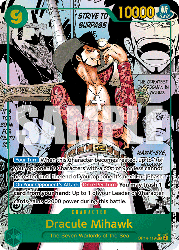 Dracule Mihawk OP14-119 SEC Manga Alt Art (Comic Parallel)